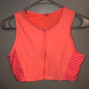 Bathing suit material, zip up tank top